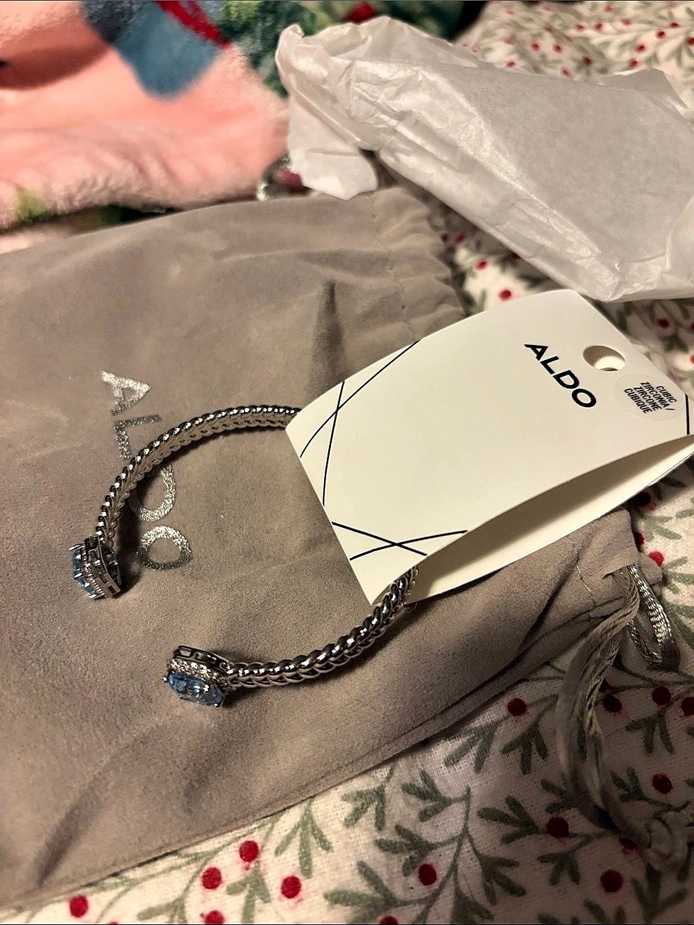 ALDO Crystal Link Bracelet in Silver & Blue